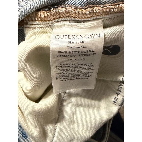 Outerknown Mens Jeans 29x30 NWT Cove Slim Light Wash Organic Denim Sustainable - Picture 12 of 13
